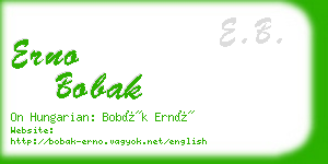 erno bobak business card